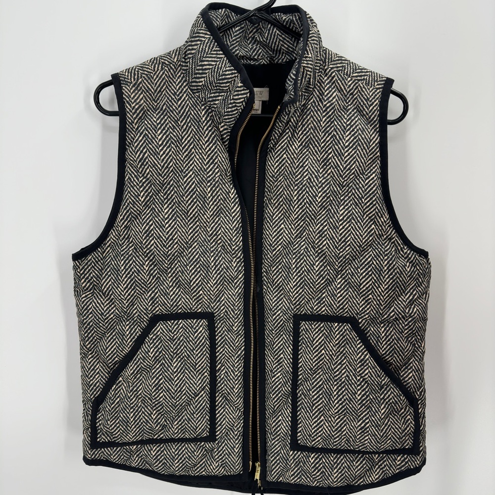 J. CREW |  Gingham Quilted Down Puffer Vest Sz. M